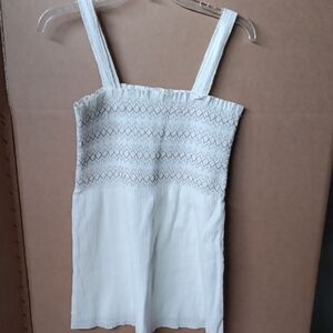 GAP White Smocked Camisole Top